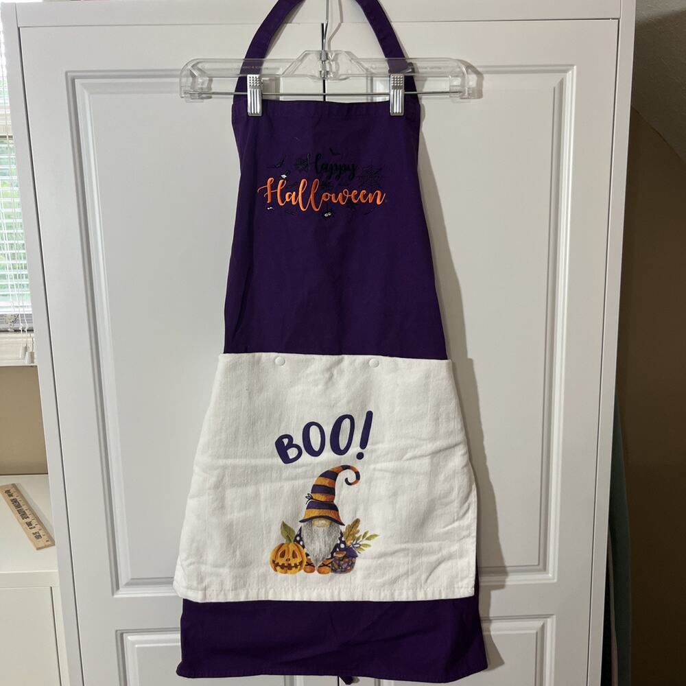 Custom Made Kitchen Apron With Embroidery & Removable Towel Washable Halloween